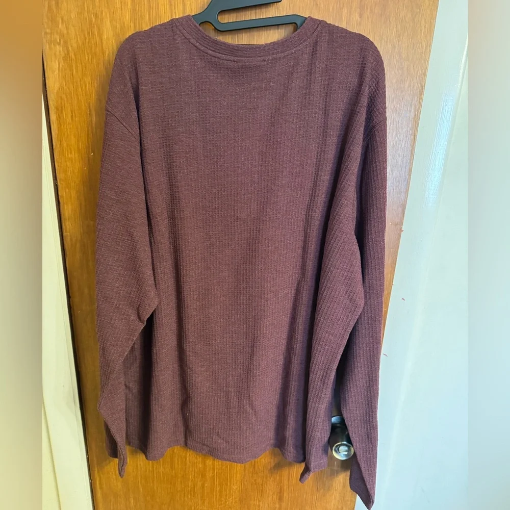 NWT Columbia Men's XXL Pine Peak Waffle Long Sleeve Henley Reddish/Brown - Picture 3 of 11
